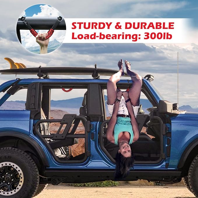 SEVEN SPARTA 4pack Roll Bar Grab Handles for Ford Bronco 2021-2026 2/4 Door | No Drill Install, Color-Matched Paracord Handles, Uses Factory Bolts, Sturdy & Comfortable Grip for 2021-2026 Bronco 2/4 Door