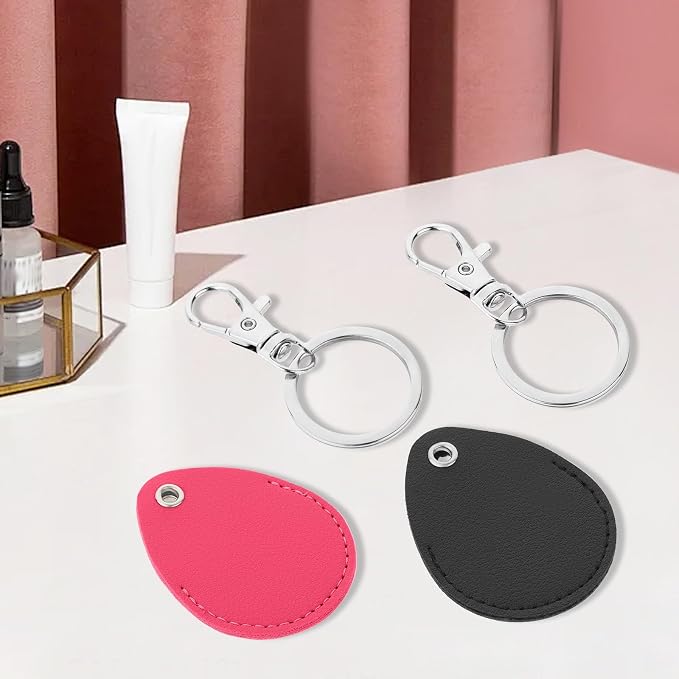 Psyqtsuary Leather Key Fob Holder, 4 Pcs PU Leather Keychain Key Holder for Keychain General Keys Fob, for Keys ID Keys Cards