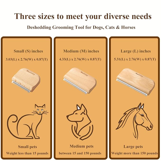 Undercoat Rake Dog Brush Dematting Comb cat shedding tool Dematting Tool Pet Brush Efficiently Detangle and Groom Coats for Large Medium Small Dogs and Cats Comb for Grooming Premium (M 4.33 inch)