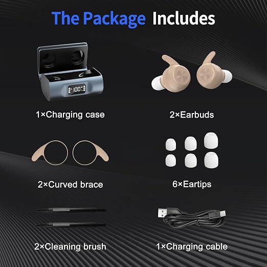 OTC Hearing Aids for Seniors & Adults - Rechargeable, 25+ Hour Battery Life, Advanced Noise Cancellation, 5-Level Volume & Memory, Clear Sound, Comfort-Fit