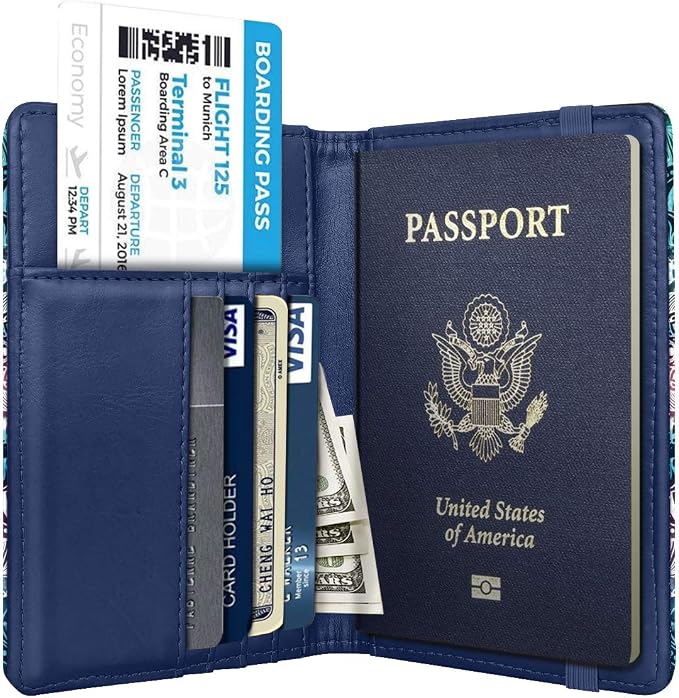 Coco Rossi Passport Holder for Travel Women Slim RFID Passport Cover Wallet | Travel Essentials, Passport Book Holders, Passport Wallet Cover Case, PU Leather, Cute, Thin, Spliced Design, Mandala
