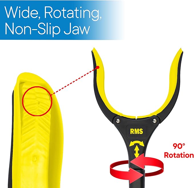 RMS 2 Pack 21 Inch Short Grabber Reacher with Rotating Jaw - Mobility Aid Reaching Assit Tool