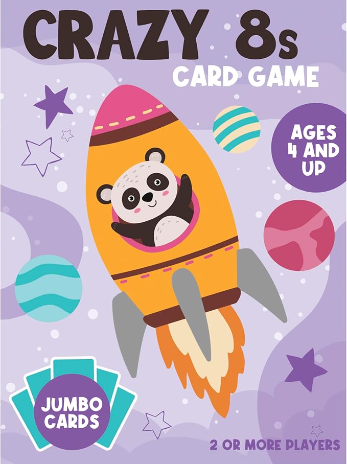 Crazy Eights Travel Card Game, Classic Family Game, Ages 4+