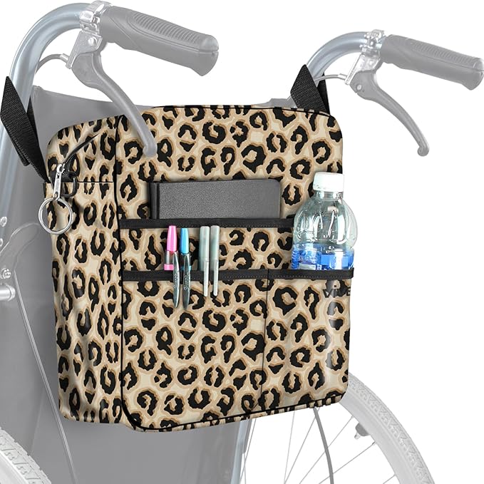 Vive Wheelchair Bag - Machine Washable, Double-Stitched, Water-Resistant Accessory Backpack for Rollators, Wheel Chairs, Walkers - Pouch with XL Pockets & Straps for Quick Installation