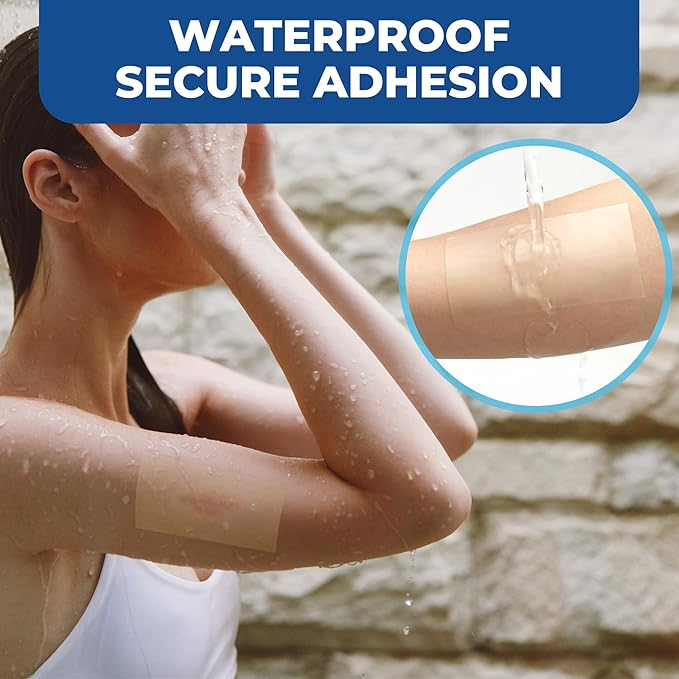 Hydrocolloid Roll, 2in x 12ft, 3 Rolls, Waterproof Hydrocolloid Bandages for Acne, Pimple, Burns, Blisters, Scrapes, Minor Cuts, Wound Care, Medical Adhesive Colloidal Dressing Patch