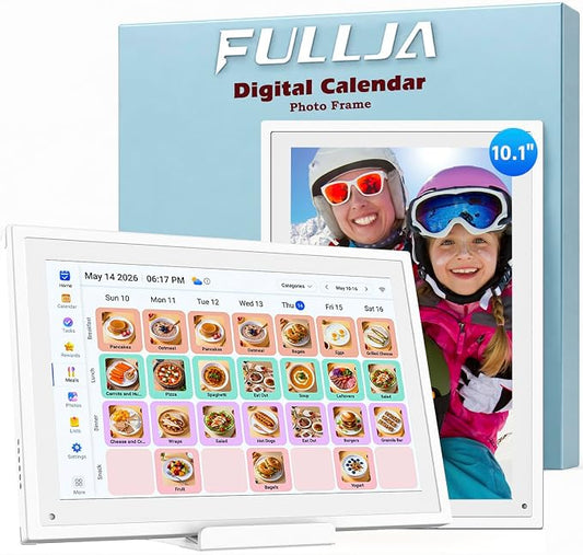 10 inch Digital Calendar Digital Picture Frame Electronic Calendar – Interactive Smart Family Planner, No Subscription, Chore Chart, Meal Planner, Star Reward, Sync Cal Via App, Gift for Mom Dad