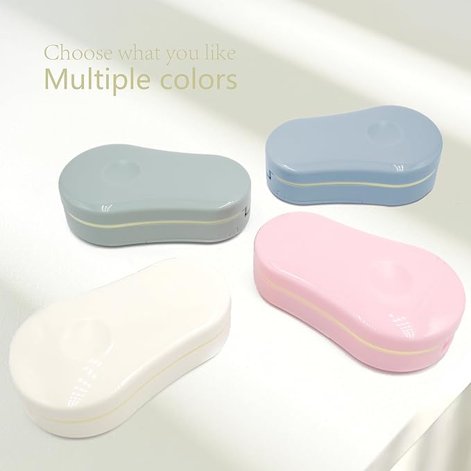 Pill Cutter Splitter for Small and Tiny Pills - Premium Silicone Precision Pill Splitter - Designed for Swallowing Difficulties & Pets. Nonslip Pad. Wrap-Around Blade Guard. Back Storage (Cyan)