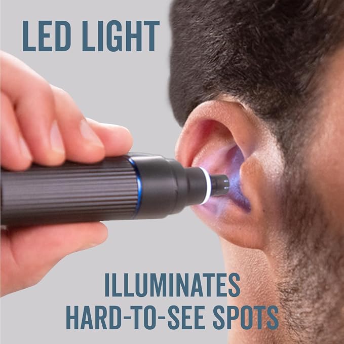 Microtouch Titanium Edge Ear & Nose Trimmer | Titanium-coated ear & nose trimmer with dual blades, built-in light, and water-resistant travel-friendly design