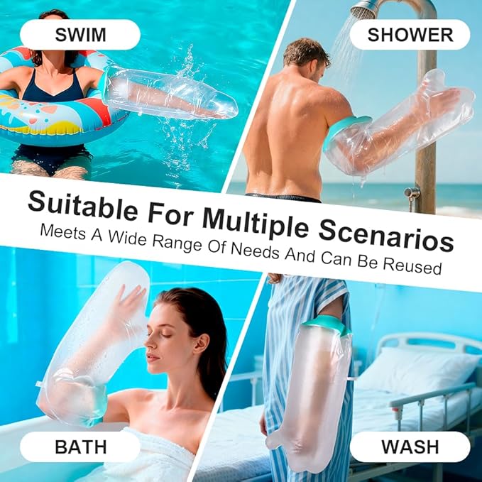 Cast Covers for Shower Arm Adult, Arm Cast Covers for Shower Adult, Waterproof Cast Cover/Bag, Cast Protector for Shower Arm Post Surgery, Shower Sleeve for Arm Cast Showering/Swimming