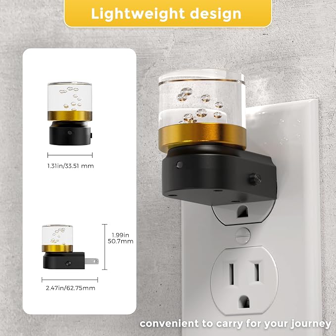 L LOHAS LED Night Light, 2 Pack Night Lights Plug into Wall | 3000K Soft Light LED NightLights, Built in Dusk to Dawn Sensor Bubble Wall Light for Hallway, Bathroom, Rooms