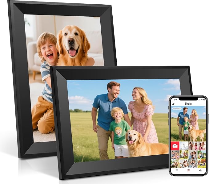 Uhale Digital Picture Frame 10.1 inch IPS Touch Screen Digital Photo Frame WiFi Enabled丨Wall Mountable丨Auto-Rotate Send Best Wishes via “Uhale ”App-for Families＆Friends or Grandparents Gift