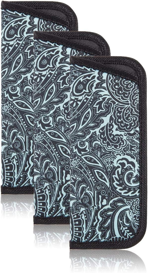TRIUMPH VISION 3 Pack Reading Glasses Pouch Soft Case Eyeglass Sleeve Slim | Alternative to Bulky Case in bag, Lightweight Lined Padded Protect Optical lens Slip in, Cute Pattern Portable for Daily Use