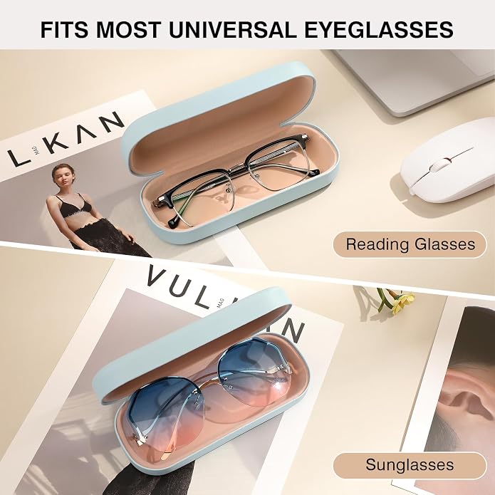 Marvolia Glasses Case Large Hard Shell Eyeglasses Case PU Leather Protective Case for Sunglasses Eyeglasses
