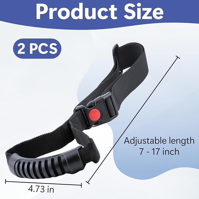 2 PCS Car Adjustable Grab Handles, Car Handle Strap Assist for Elderly | Car Door Handle, Safety Handle Portable Vehicle Support Grab Bar for Trucks, SUVs, Vans, Cars and ATVs (Black)
