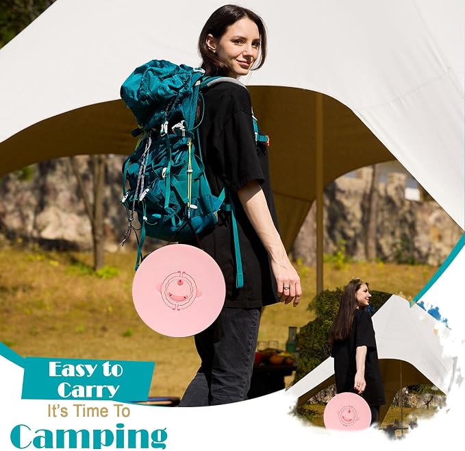 Collapsible Stool with Cushion,1000 lbs Capacity,19.7-in Adjustable Height | Wider & Taller Heavy Duty Portable Telescoping Folding Seat Chair for Adults Camping,Fishing,Travel,Queue Wait,Stadium View