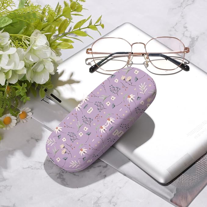 Glasses Case Hard Shell,Portable Protective Eyeglasses Case, Eyeglass Holder Box with Cleaning Cloth, for men women