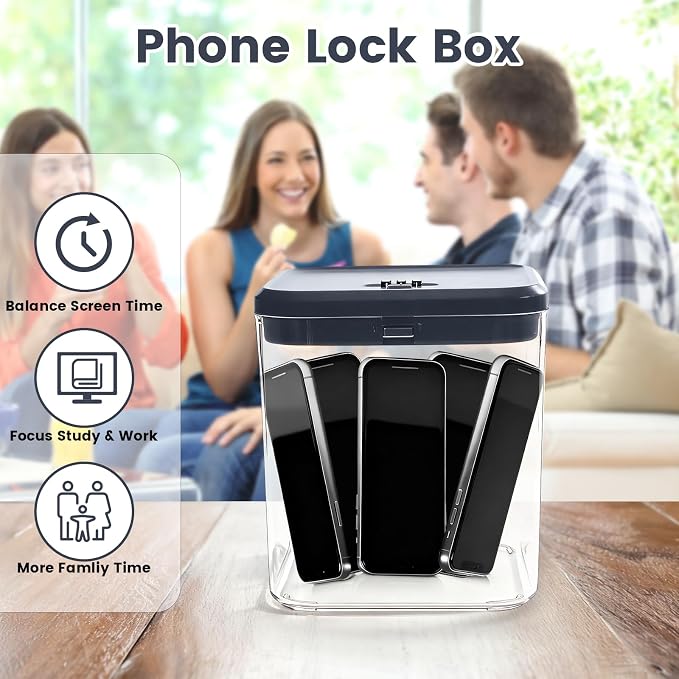 Small Lock Box for Safe Medication,Clear Lock Box with Combination Code,Locked Medicine for Pills First Aid,Lockable storage box for Snack/Fridge/Food/Phone medicine Organizer 5.5x5.5x5.6in