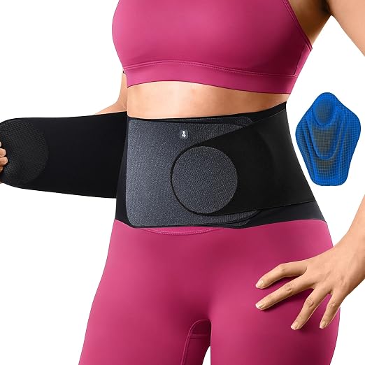 0.5mm Ultra Thin Back Brace for All Day Comfort, Wear under Clothes | Invisible Back Support, Seamless Design, Removable Lumbar Pad, Adjustable Compression, Lower Back Pain Relief, Black, Size S