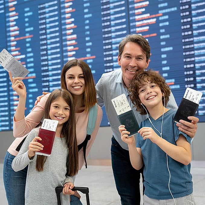 8 Pack Passport Holder for Travel Passport Covers Leather Passport Holder with Vaccine Card Slot Passport Case Waterproof Passport Protector PU Passports Book Holders for Women Men Family Travel