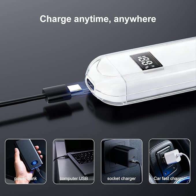 Nose Trimmer IPX7 USB Rechargeable Men Travel Friendly Easy Clean | Upgraded Women Ear Trimmer, Painless Quiet Dual Blade Electric Trimmer, Waterproof USB Rechargeable, Bathroom Home, White