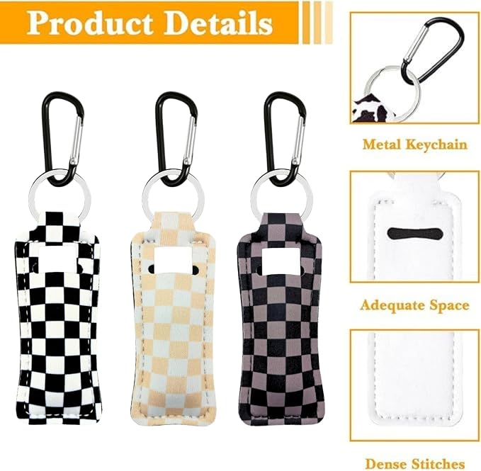 Chapstick Holder Key Chain Lipstick Holder Lip Balm Holder Keychain | Stocking Stuffers Gift, Compatible with Chapstick, Lip Balm and Lipstick, Bag Charm Accessories, Gifts for Women Friend