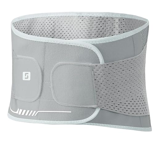 Lightweight Back Brace for Lower Back Pain Women Men, Lumbar Support Waist Support Brace for Women Lower Back Pain Relief Products, Hip Belt Waist Belt Sciatic Nerve Brace for Women Men (Gray, Large)