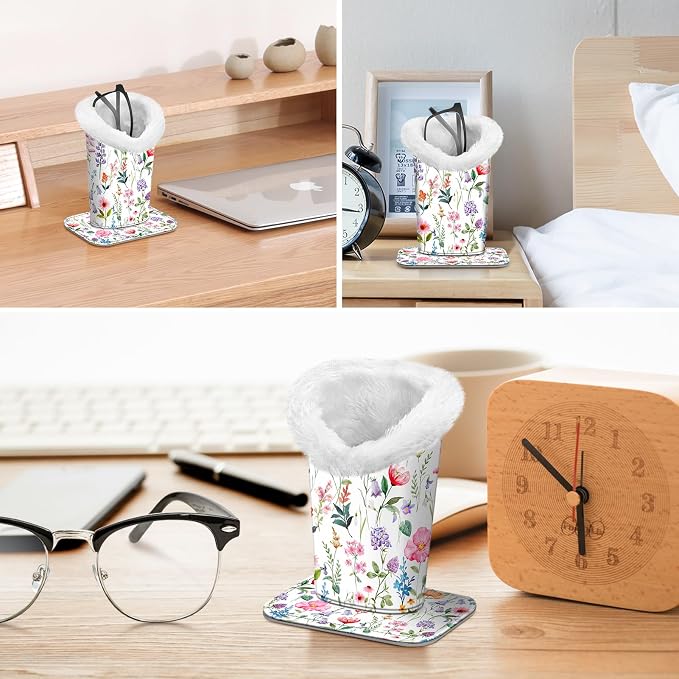 FINTIE Plush Lined Eyeglasses Holder, Glasses Stand Case, Anti-scratch Glasses Storage Organizer for Desk, Nightstand, Office