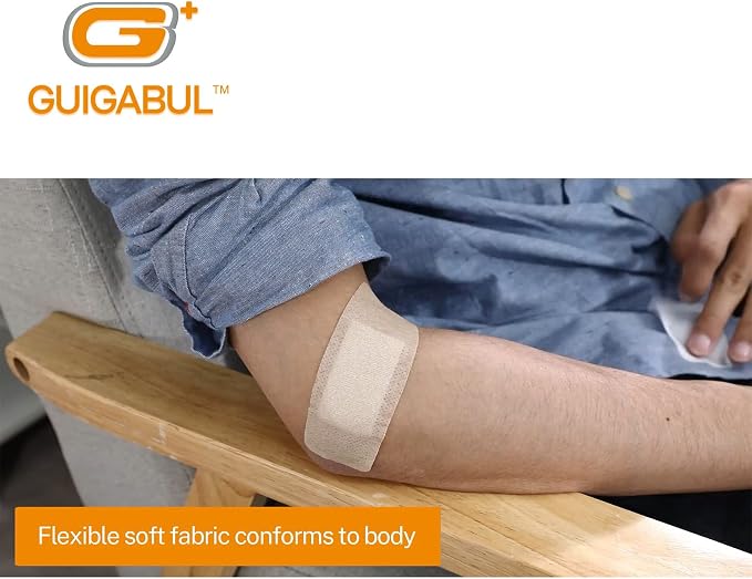 Painless Removal Silicone Bandages for Elderly Sensitive Skin - 40 Counts 0.75''x3'' Medium and 15 Counts 1.63''x4'' Extra Large Bandages by G+ GUIGABUL - Hypoallergenic - Latex Free