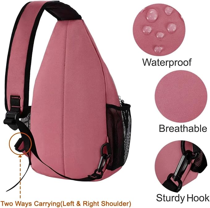 MOSISO Small Sling Bag for Men, Crossbody Shoulder Chest Daypack Bag | Sling Backpack for Casual Travel Hiking