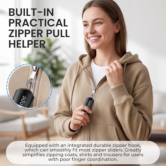 2-in-1 Button Hook & Zipper Pull Dressing Aid for Arthritis Seniors