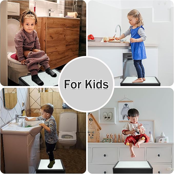 Adjustable Step Stool for Adults - Noctilucent Bed Step Stools, 600 LBS Capacity Non-Slip Safety Step Platform Indoor and Outdoor for Seniors and Adults, Wide Step Stools Elderly Assistance at Night