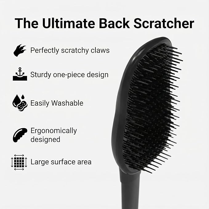 World's Best Back Scratcher for Men & Women | Extra Long 18 Inch with Stiff & Ultra Satisying Pins | Washable & Durable