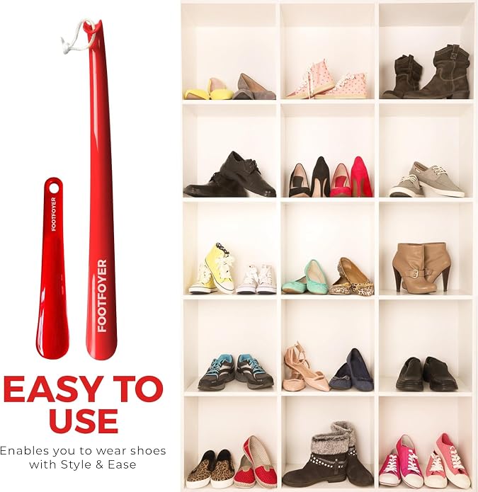 Long shoehorn that is comfortable to wear and has a handle is ideal for both men and women