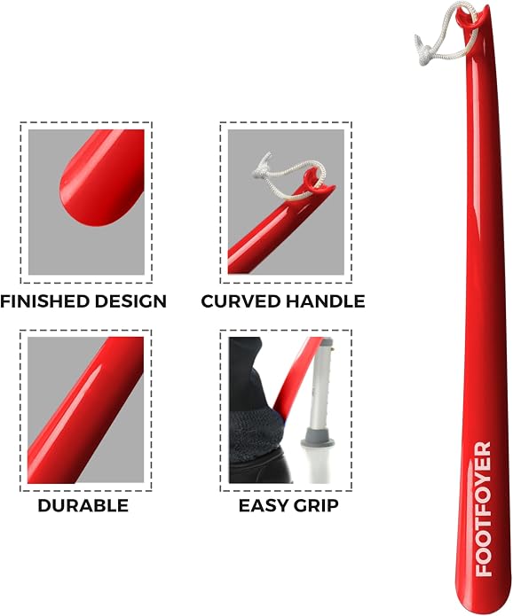 Long shoehorn that is comfortable to wear and has a handle is ideal for both men and women
