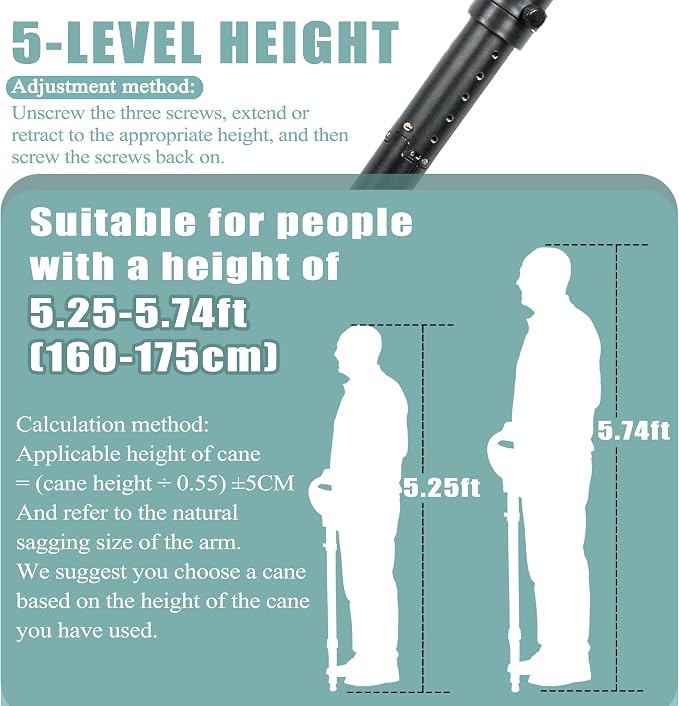 ALEVMOOM Walking Cane with Seat 2-in-1 Cane Stool for Adults, Aluminum Walking Stick with Seat, Stick Chair Portable Stool for Senior