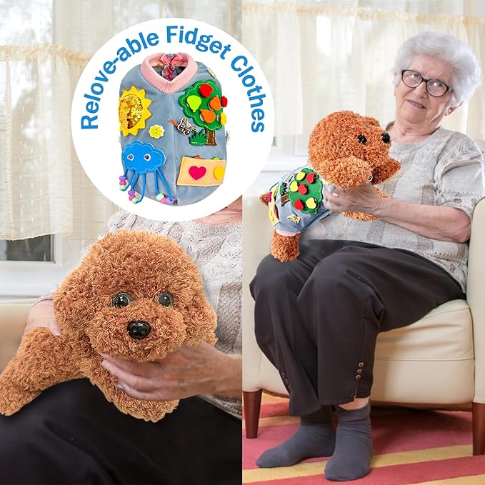 Fidget Blanket For Adults With Dementia, Alzheimers Products For Relief Anxiety, Calming, Exercising, Sensory Activities For Seniors, Busy Blanket For Dementia Patients, Nursing Home, Gift For Elderly