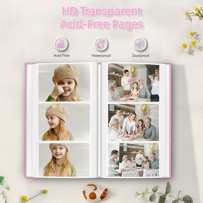 popotop Photo Album 4x6-300 Photos Linen Cover Photo Books with 300 Horizontal Pockets,Slip-in Picture Albums for Family Wedding Anniversary Baby Vacation Pictures
