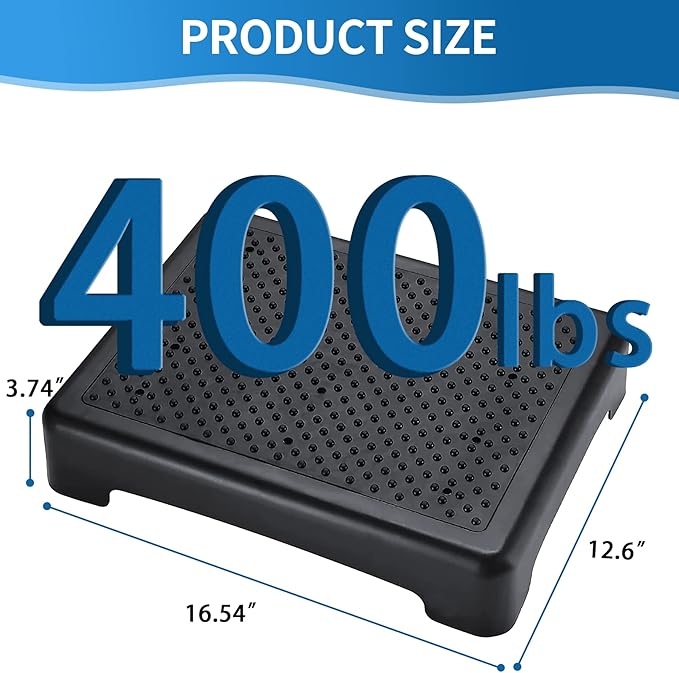 Stepping Stool for Adults & Seniors,Heavy Duty Portable One Step Stool Anti Slip Mobility Daily Aids Indoor/Outdoor Wide Safety Platform for Stairs/Kitchen/Bed/SUV Cars,Black