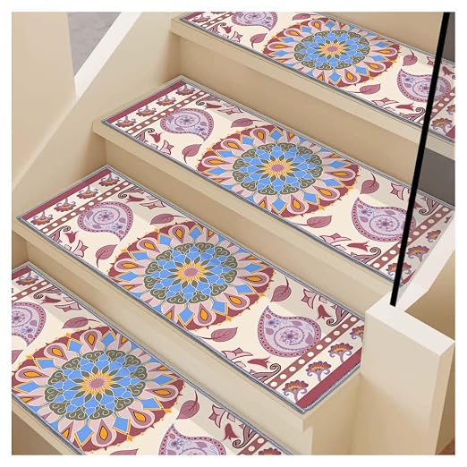 Stair Treads for Wooden Steps, 15 PCS, 30"X8", Pink | Edging Non-slip Stair Runner Indoor, Self-Adhesive Backing, Washable Reusable, Carpet Stair Treads for Kids Elderly Pets