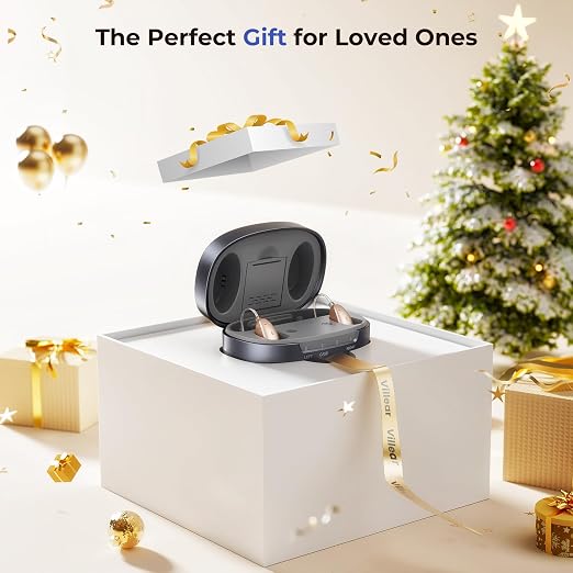 Hearing Aids for Seniors, OTC Hearing Aids for People with Hearing Loss, 100Hrs Long Battery Life, Upgraded 16-Channel Chip for Superior Sound Quality, RIE Design for Comfortable Wearing