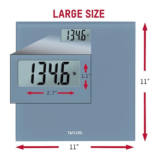 Taylor Digital Bathroom Scale for Body Weight, Slate Blue Tempered Glass Platform, 350 lb Capacity, 4 Precision Sensors, Instant-On Technology, 11 x 11 in, 3 Pack