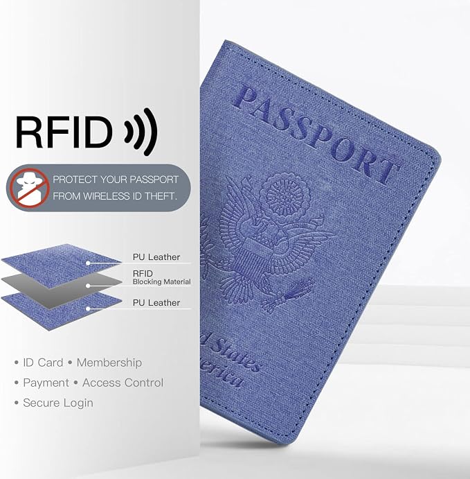Passport Holder, Passport Wallet For Women (Purple)