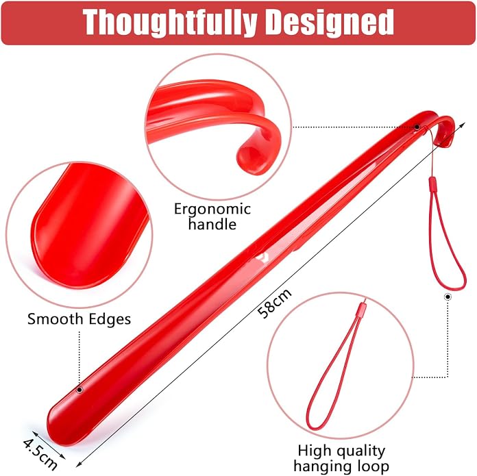 Nextnoid Shoe Horn Long Handle for Seniors - 16.5"-23" Straight & Sturdy Long Shoe Horn for Men, Women & Kids