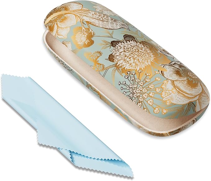 Eyeglasses Case, Portable Hard Shell Protective Case for Glasses, Eyeglass Holder Box for Women with Cleaning Cloth