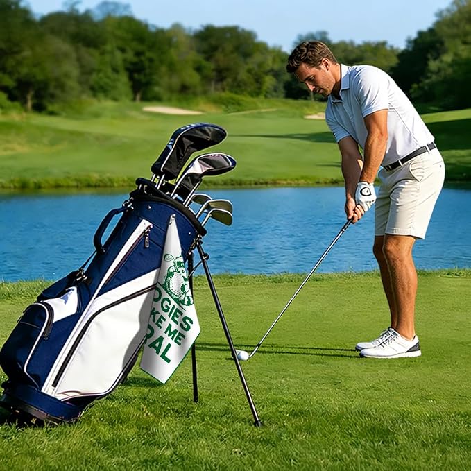 Raccoon Golf Towel with Clip, Funny Golf Bag Accessories, Cute Raccoon Golfing Accessories for Men Women, Retirement Birthday Gifts for Golfer, Golfing Gifts for Father Mother Grandpa Friend