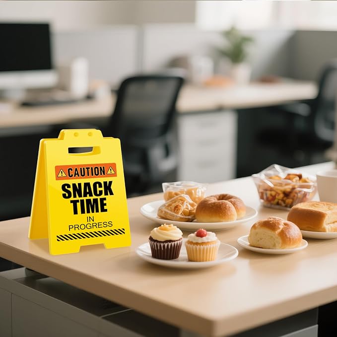 MBL Snack Bar Decor Sign - Funny Small Fun Gag Cubicle White Elephant Stocking Stuffers Christmas Xmas Holiday Gifts for Office Home Desk Break Room Snacks Candy Bar Coffee Station Accessories