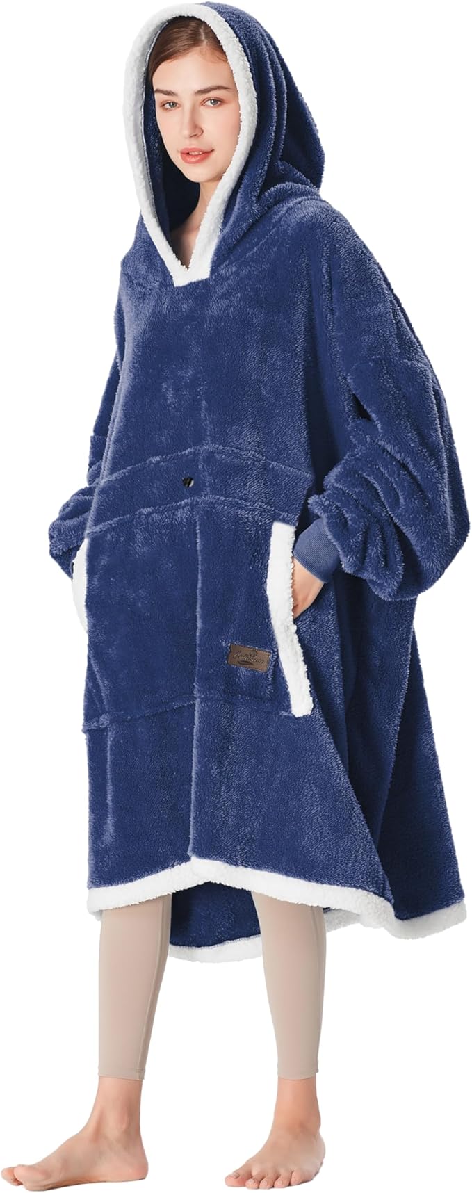 Catalonia Oversized Blanket Hoodie Sweatshirt, Wearable Sherpa Lounging Pullover for Adults Women Men