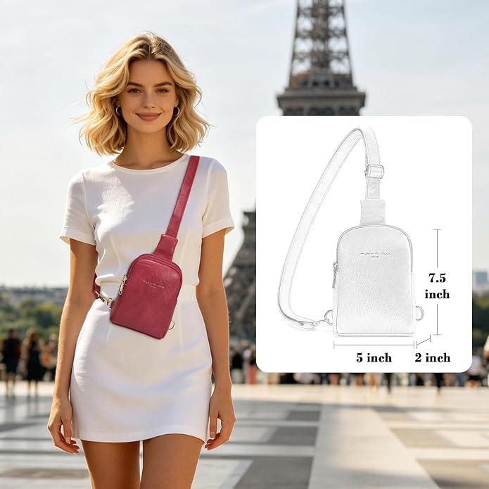 Lightweight Small Crossbody Sling Bag for Women | Mini Travel Purse,Multi-pocket with Card Slots,Durable Vegan Leather,Everyday Carry