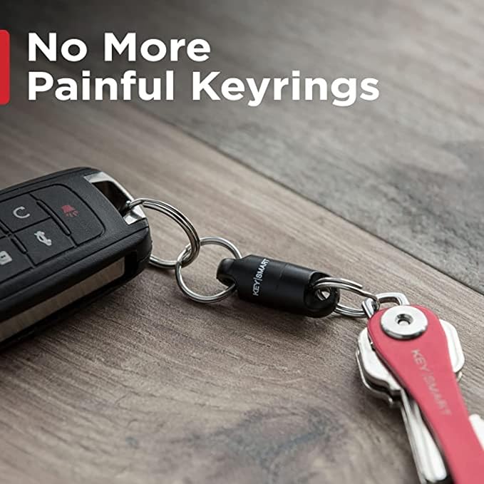 KeySmart MagConnect Magnetic Key Holder for Purse, Key Chains for Car Keys - Detachable Key Ring Quick Release Keychain