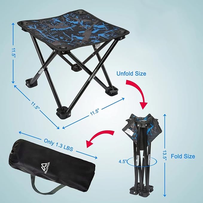 Folding Camping Stool Portable Chair for Fishing Hiking Camping and Beach | Mini Foldable Stool Portable Stool for Outdoor Gardening with Carry Bag(Camouflage)